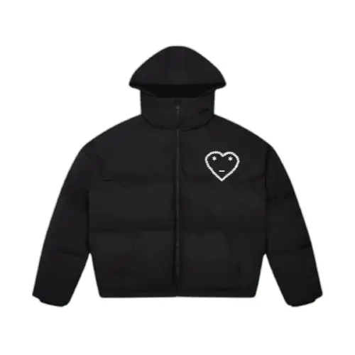 Black Carsicko Logo Puffer Jacket For Men And Women