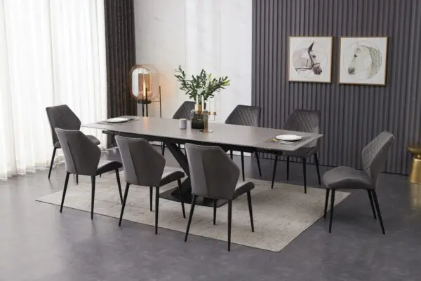 grey extendable dining table